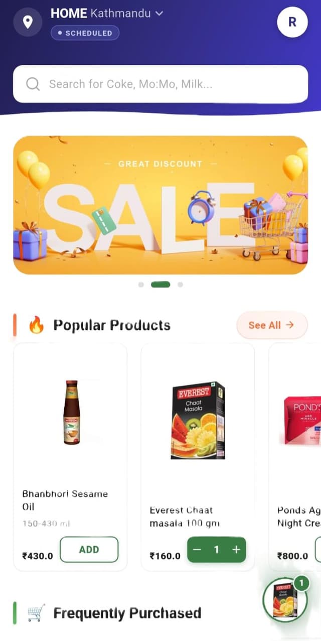 Goket Groceries app screenshot