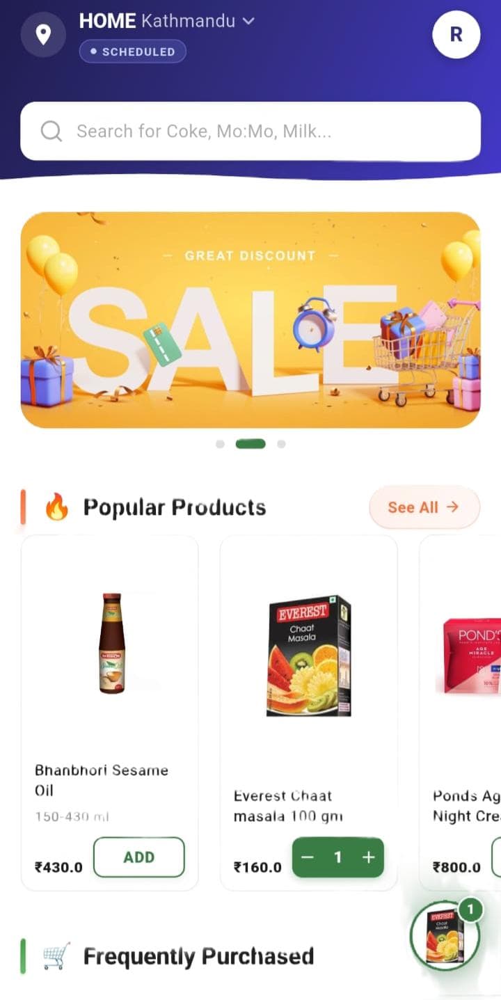 Goket Groceries app screenshot